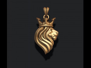 King lion crown pendant 3Dプリントモデル