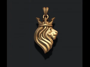 King lion crown pendant 3D Print Model