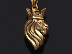 King lion crown pendant 3D Print Model
