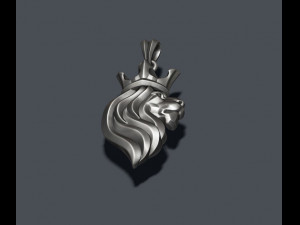 King lion crown pendant 3Dプリントモデル