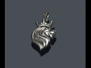 King lion crown pendant 3D Print Model