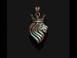 King lion crown pendant 3Dプリントモデル