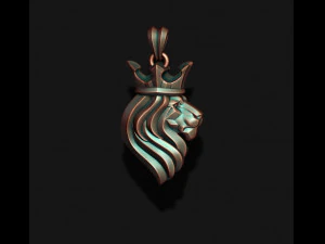King lion crown pendant 3D Print Model