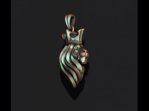 King lion crown pendant 3Dプリントモデル
