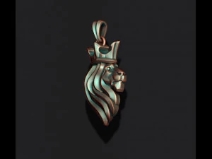 King lion crown pendant 3D Print Model