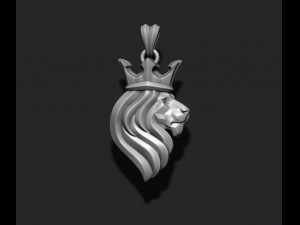 King lion crown pendant 3D 打印模型