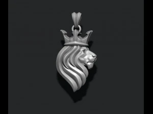 왕 사자 왕관 펜던트 3D 프린트 모델