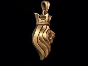 King lion crown pendant 3D Print Model