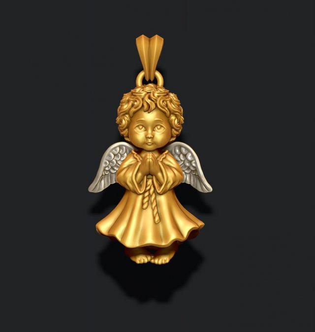 Baby angel pendant 3D Принт Модель .c4d .max .obj .3ds .fbx .stl .blend 