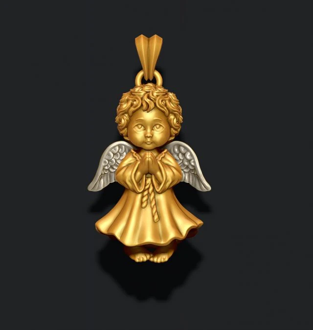 Baby angel pendant 3D Print Model .c4d .max .obj .3ds .fbx .stl .blend