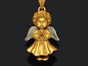 ベビーエンジェルペンダント 3Dプリントモデル