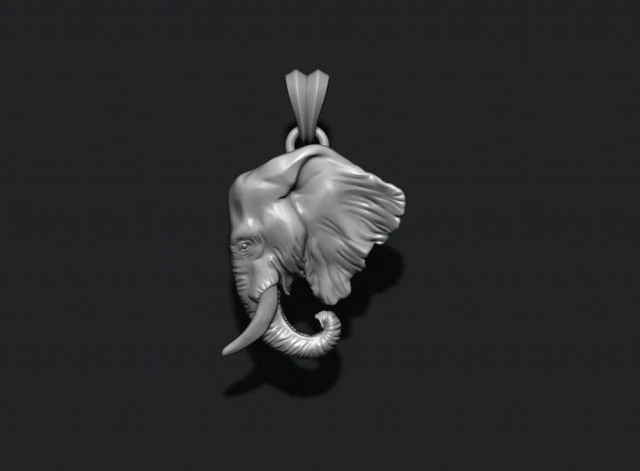 Elephant head pendant 3D Print Model .c4d .max .obj .3ds .fbx .stl .blend 