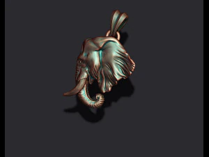 Elephant head pendant 3D Print Model