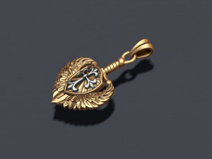 Sword shield wings pendant 3D-Druckmodell