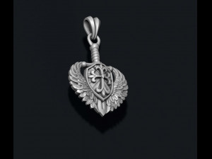 Sword shield wings pendant 3D-Druckmodell
