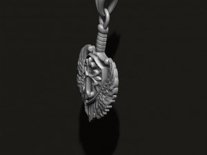 Sword shield wings pendant 3D-Druckmodell