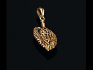 Sword shield wings pendant 3D-Druckmodell