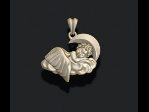 Sleeping baby angel pendant 3D Print Model