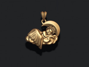 Sleeping baby angel pendant 3D Print Model