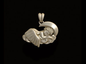 Sleeping baby angel pendant 3D Print Model