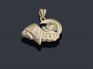 Sleeping baby angel pendant 3D Print Model