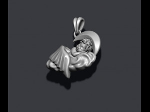 Sleeping baby angel pendant 3D Print Model