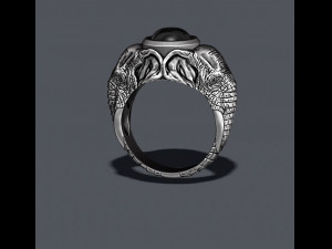 Elephant ring with gem stone 3D-printmodel