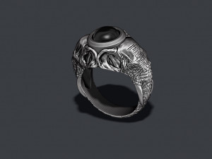 Elephant ring with gem stone 3D Print Model