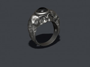 Elephant ring with gem stone 3D Print Model