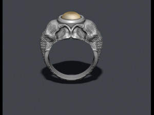 Elephant ring with gem stone 3D Print Model