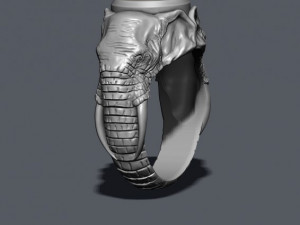 Elephant ring with gem stone 3D Print Model