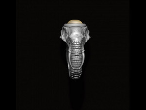 Elephant ring with gem stone 3D Print Model