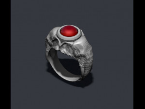 Elephant ring with gem stone 3D Print Model