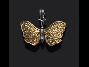 蝶のペンダント 3Dプリントモデル