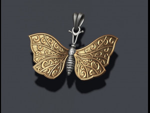 Butterfly pendant Modello di stampa 3D