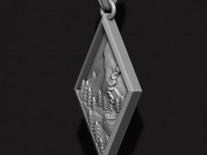 Mountain village art pendant Model do druku 3D