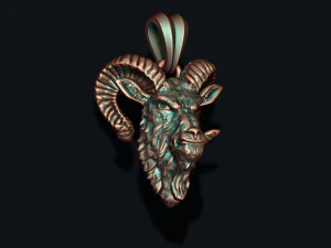 Goat head pendant 3D Print Model