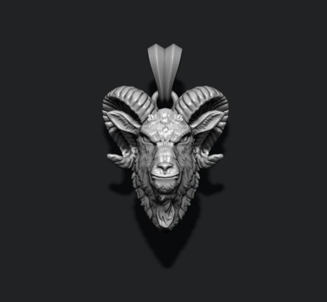 Goat head pendant 3D Print Model .c4d .max .obj .3ds .fbx .stl .blend