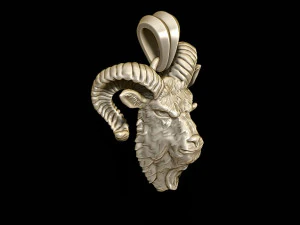 Goat head pendant 3D Print Model