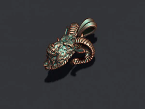 Goat head pendant 3D Print Model