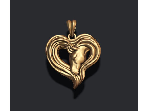 Horse heart pendant 3D Baskı Modeli