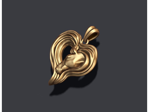 Horse heart pendant 3D Baskı Modeli