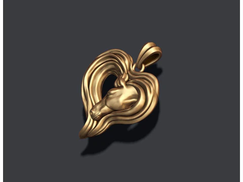 Horse heart pendant 3D Print Model
