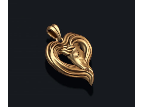 Horse heart pendant 3D Baskı Modeli