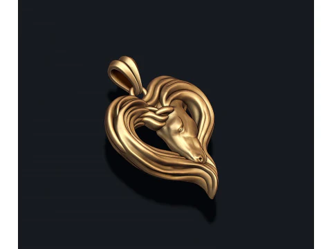 Horse heart pendant 3D Print Model