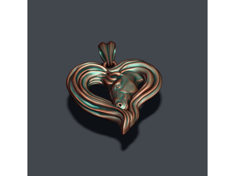 Horse heart pendant 3D Baskı Modeli
