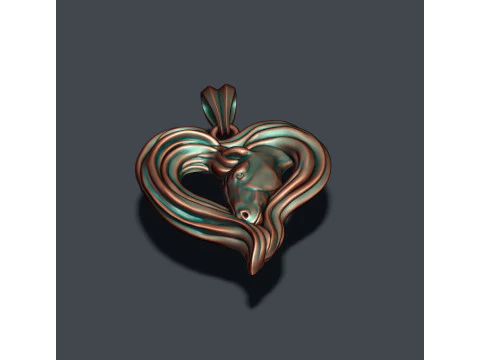Horse heart pendant 3D Print Model