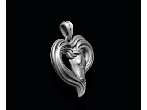 Horse heart pendant 3D Print Model