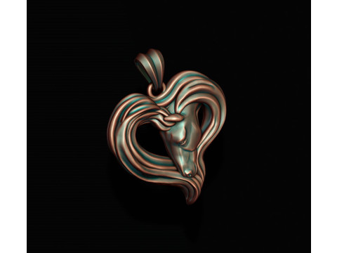 Horse heart pendant 3D Baskı Modeli