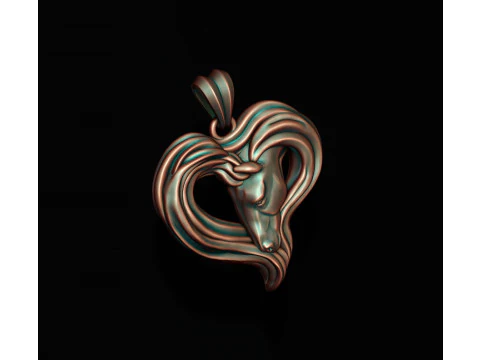 Horse heart pendant 3D Print Model